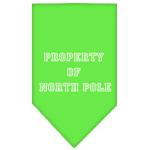 Property Of North Pole Screen Print Bandana Lime Green Large Default Title