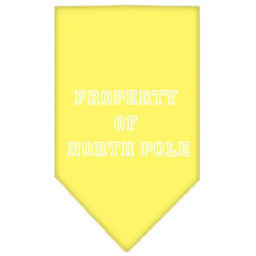 Property Of North Pole Screen Print Bandana Yellow Small Default Title