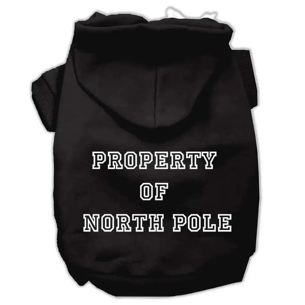 Property-Of-North-Pole-Screen-Print-Pet-Hoodies-Black-Size-S-GreatEagleInc-333798579
