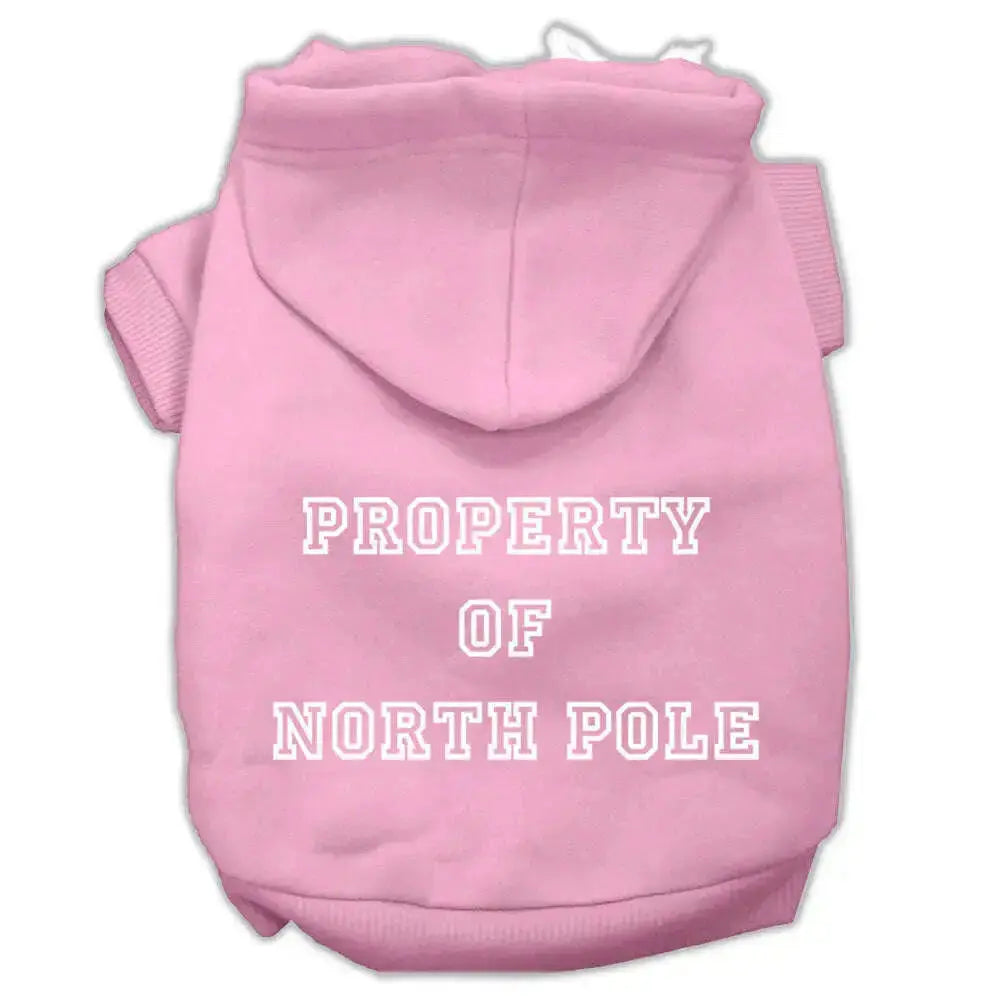 Property-Of-North-Pole-Screen-Print-Pet-Hoodies-Pink-Size-L-GreatEagleInc-333799515