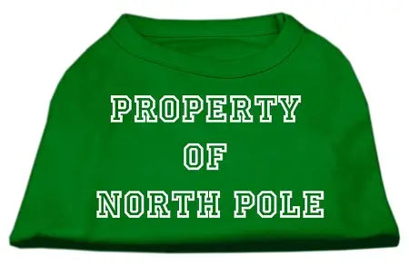 Property Of North Pole Screen Print Shirts Emerald Green Xxxl Default Title