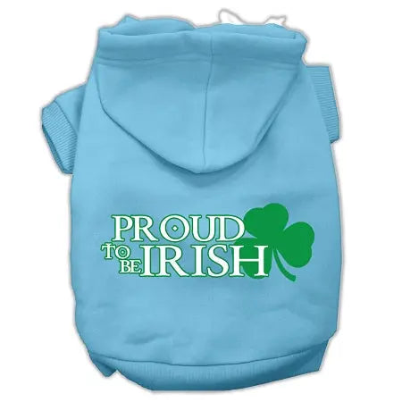 Proud To Be Irish Screen Print Pet Hoodies Baby Blue Size Med Default Title
