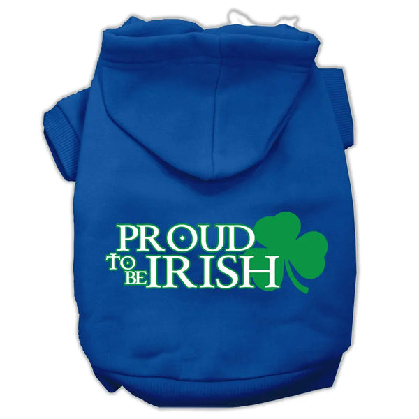 Proud To Be Irish Screen Print Pet Hoodies Blue Size Xs Default Title