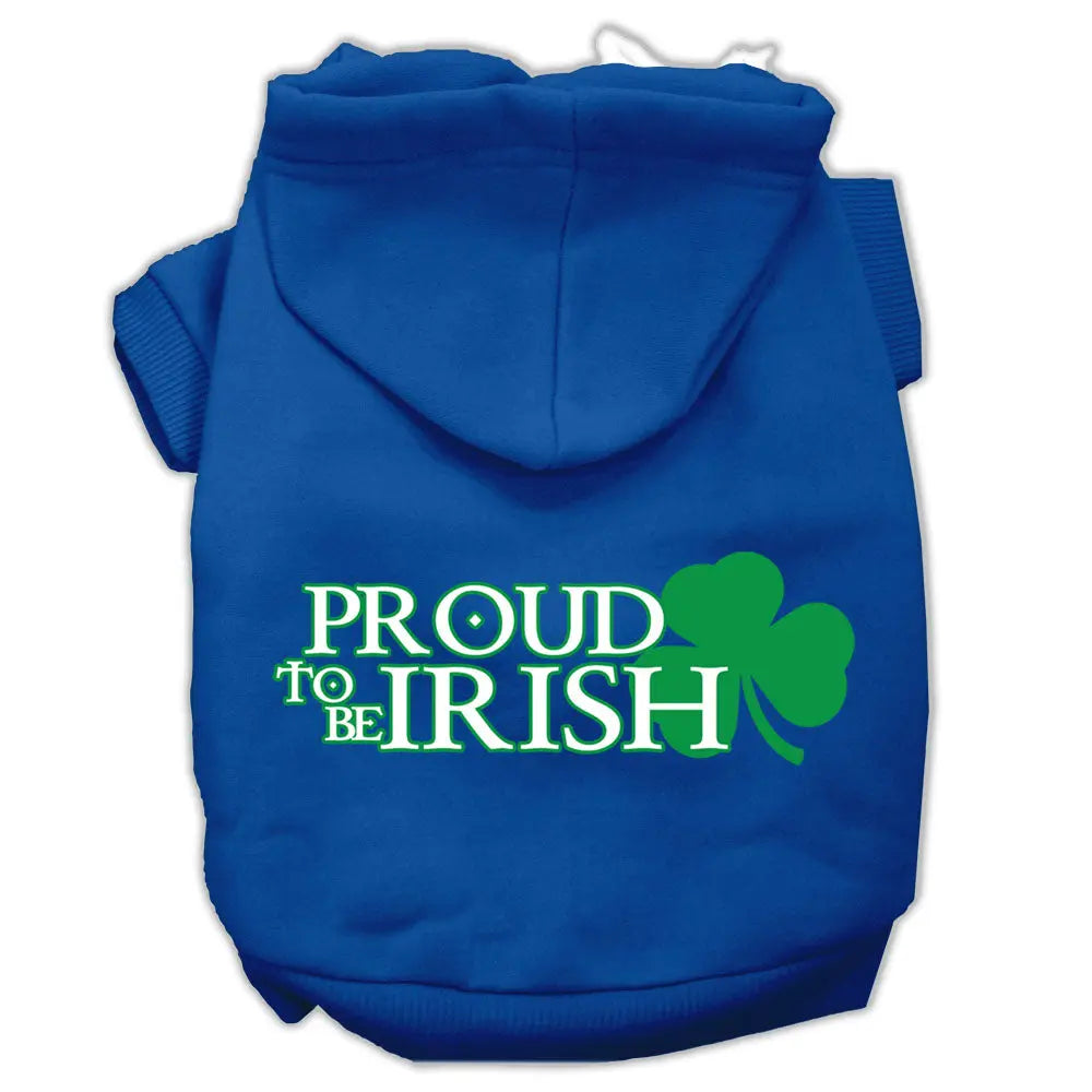 Proud To Be Irish Screen Print Pet Hoodies Blue Size Xs Default Title