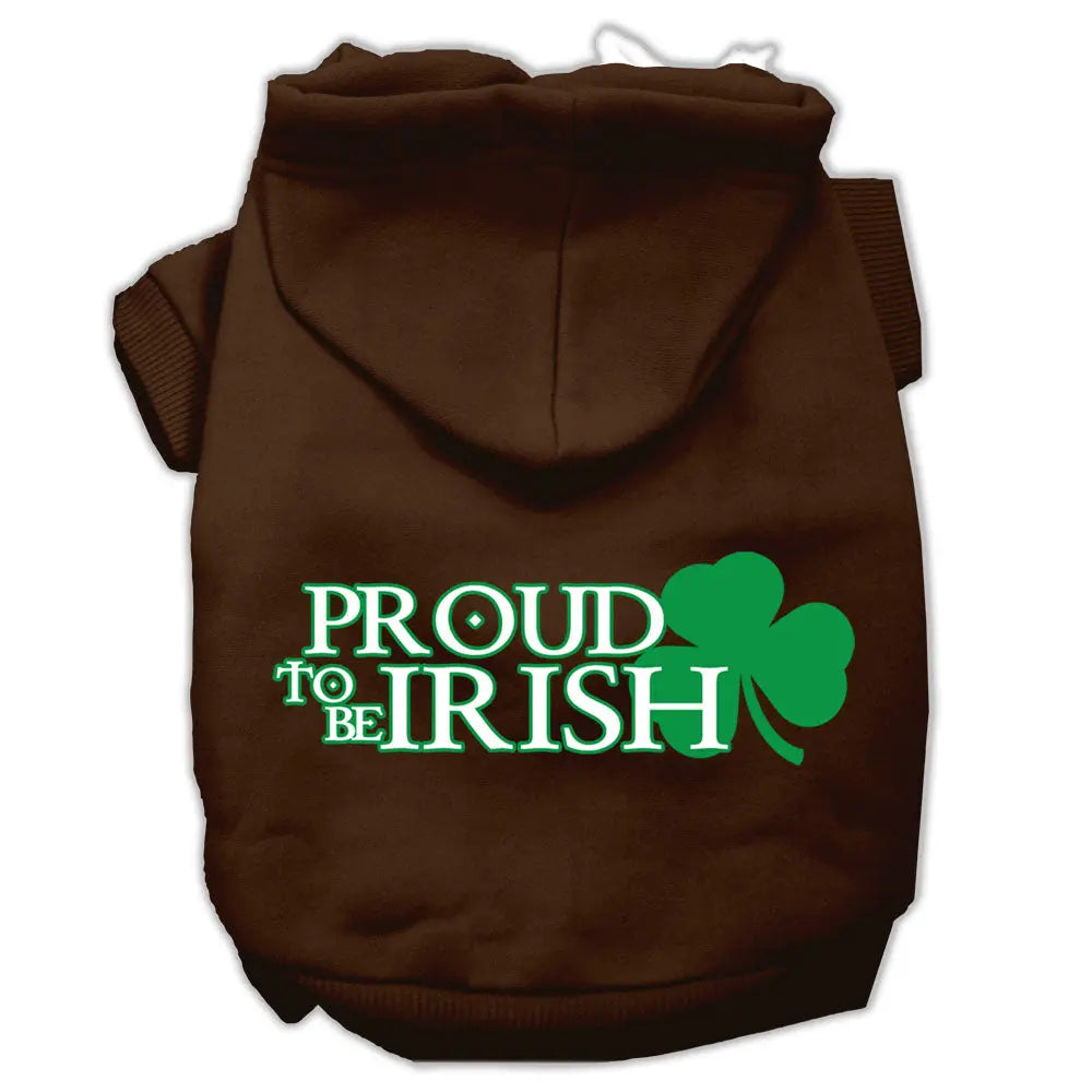 Proud To Be Irish Screen Print Pet Hoodies Brown Size Xxxl Default Title