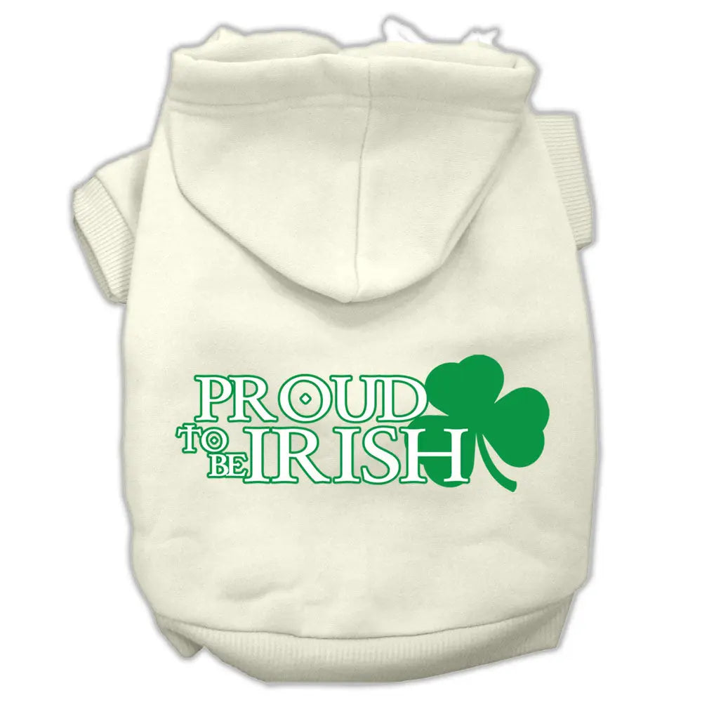 Proud To Be Irish Screen Print Pet Hoodies Cream Size Xl Default Title