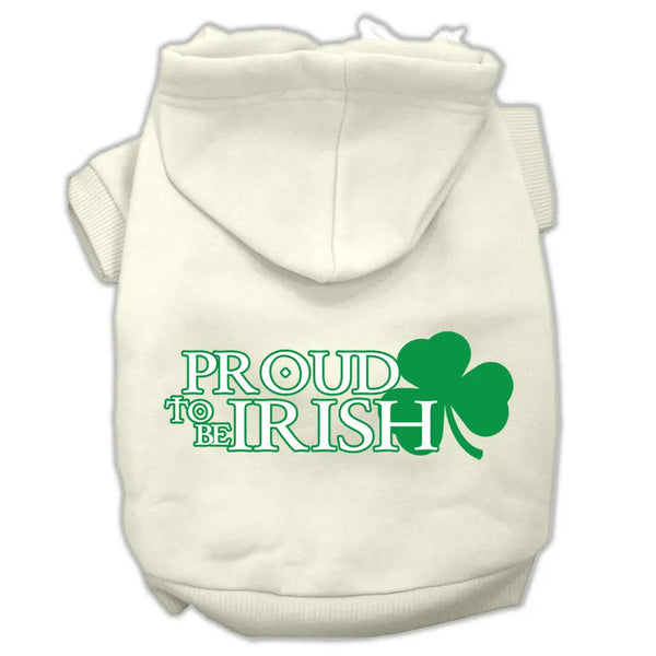 Proud To Be Irish Screen Print Pet Hoodies Cream Size Xxxl Default Title