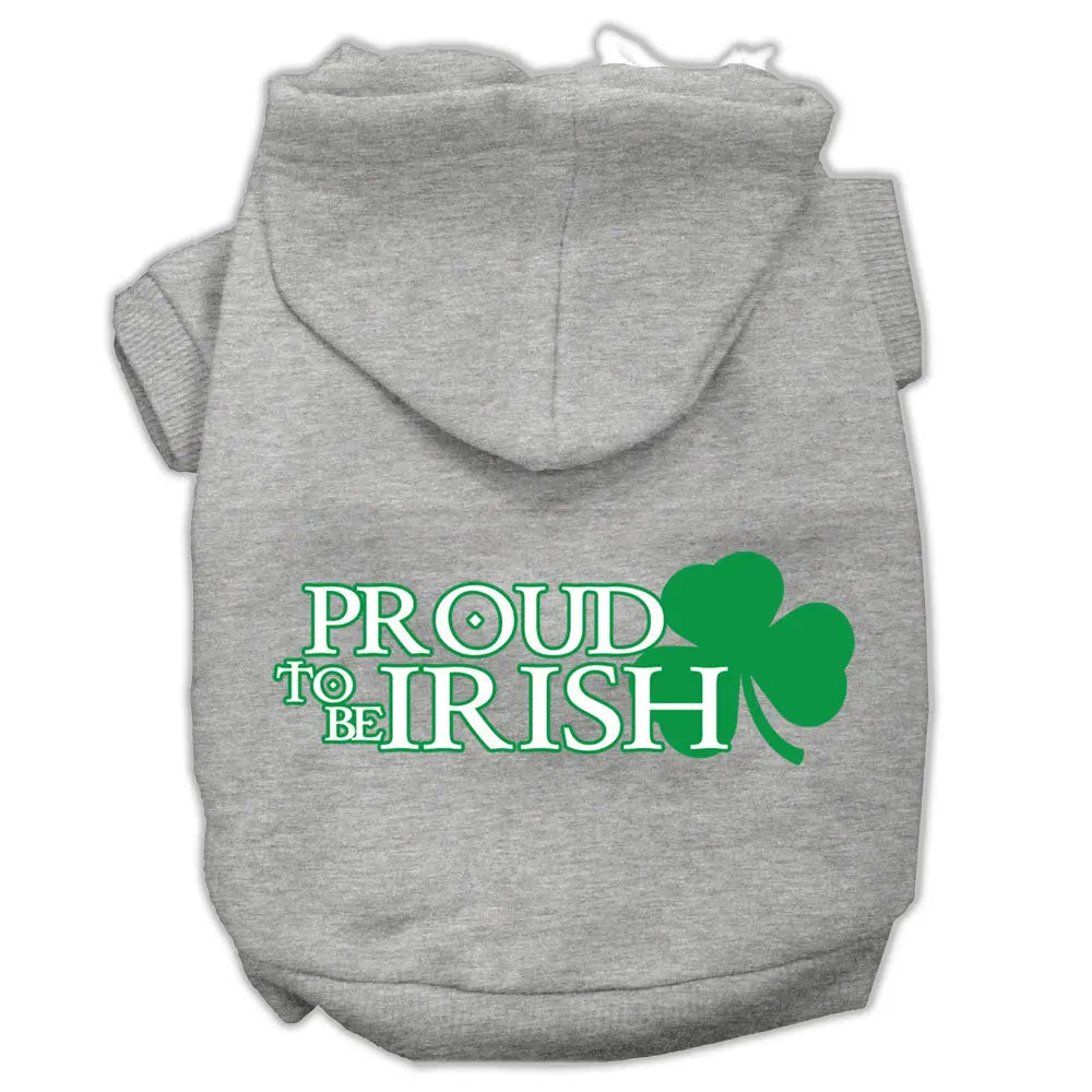 Proud To Be Irish Screen Print Pet Hoodies Grey Size Xs Default Title