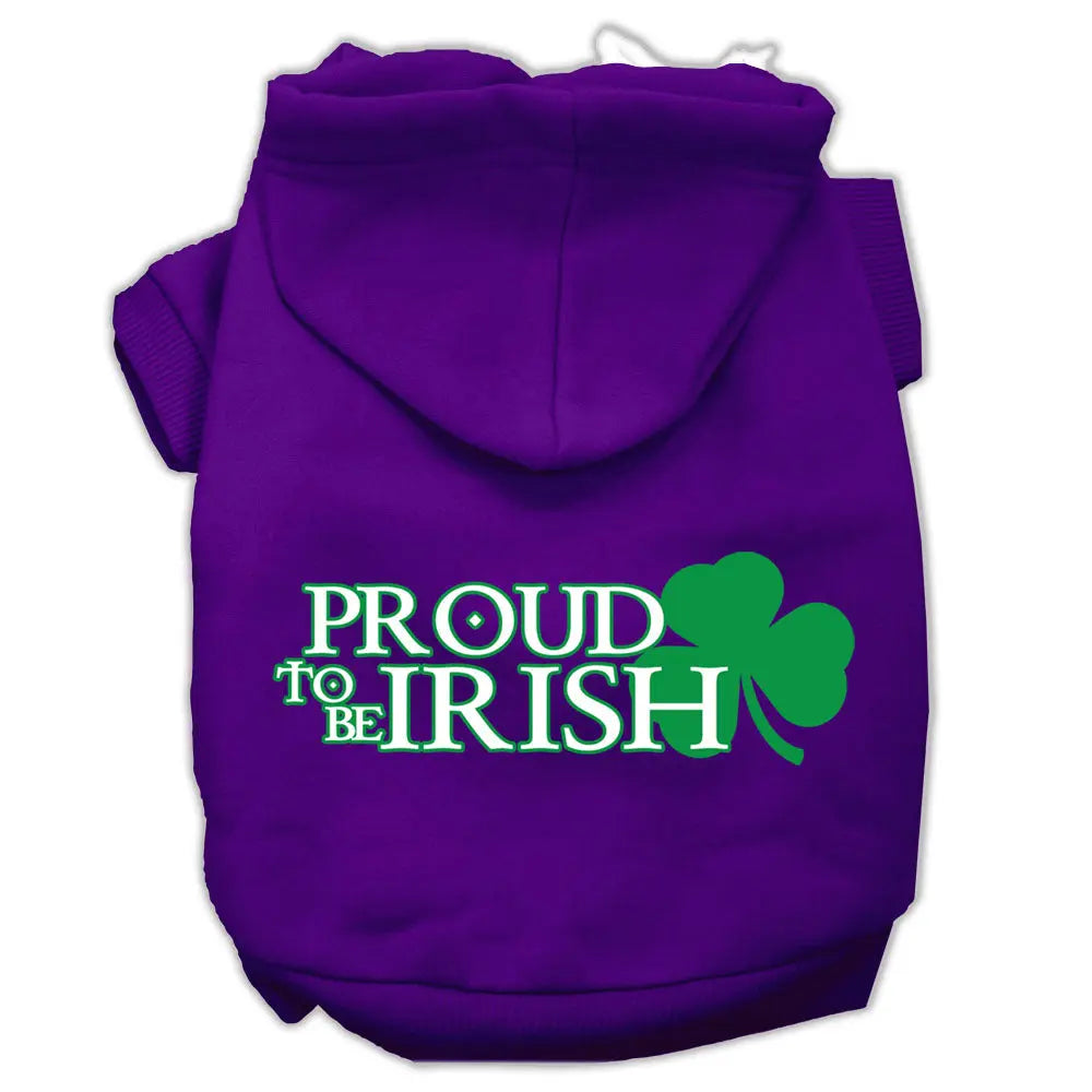 Proud To Be Irish Screen Print Pet Hoodies Purple Size Med Default Title
