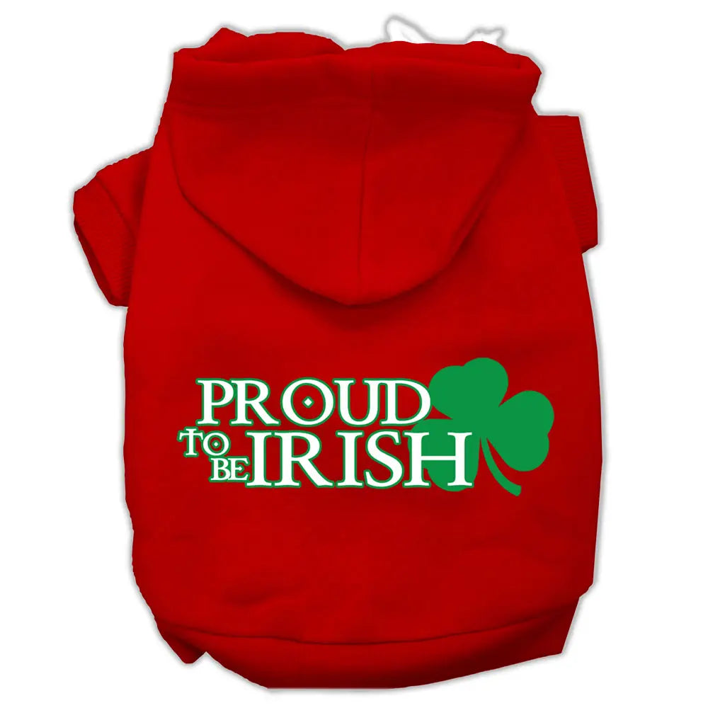 Proud To Be Irish Screen Print Pet Hoodies Red Size Lg Default Title
