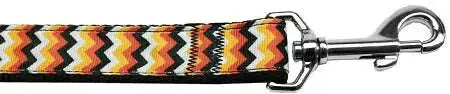 Pumpkin-Chevrons-Nylon-Dog-Leash-3-8-Inch-Wide-4ft-Long-GreatEagleInc-318645891
