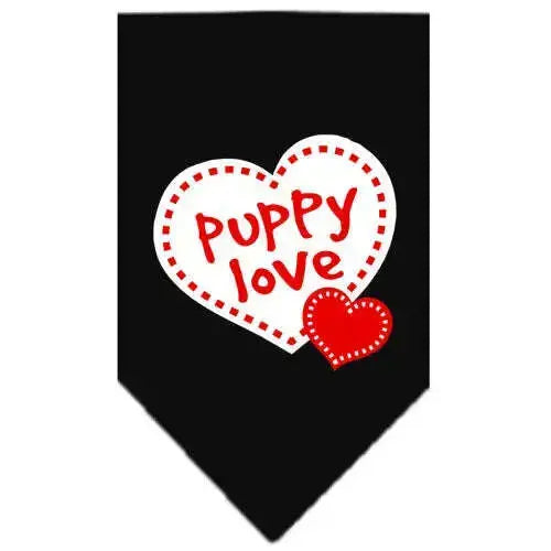 Puppy-Love-Screen-Print-Bandana-Black-Small-GreatEagleInc-319086796