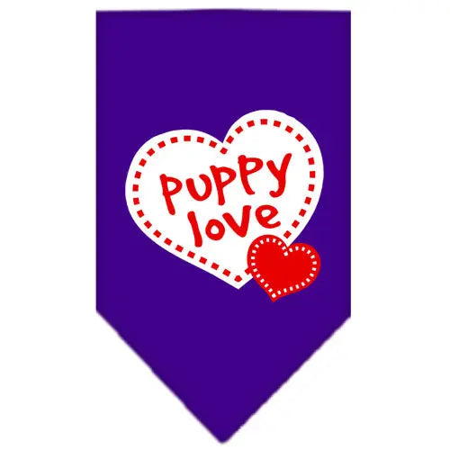 Puppy Love Screen Print Bandana Purple Small Default Title