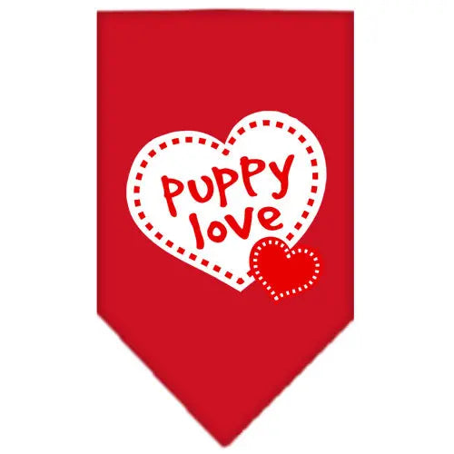 Puppy Love Screen Print Bandana Red Small Default Title