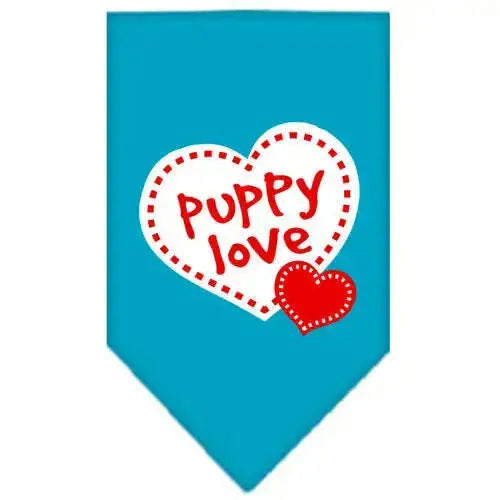 Puppy-Love-Screen-Print-Bandana-Turquoise-Small-GreatEagleInc-333914862