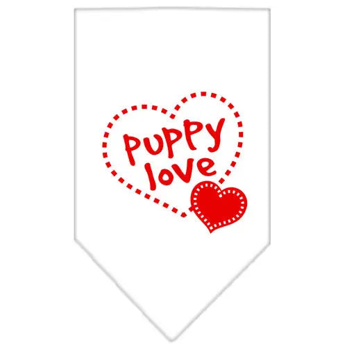 Puppy Love Screen Print Bandana White Large Default Title