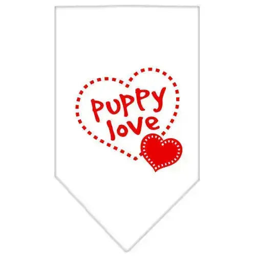 Puppy-Love-Screen-Print-Bandana-White-Small-GreatEagleInc-319086022