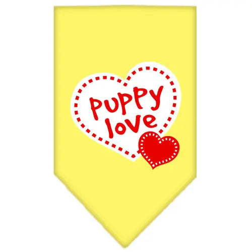 Puppy Love Screen Print Bandana Yellow Small Default Title