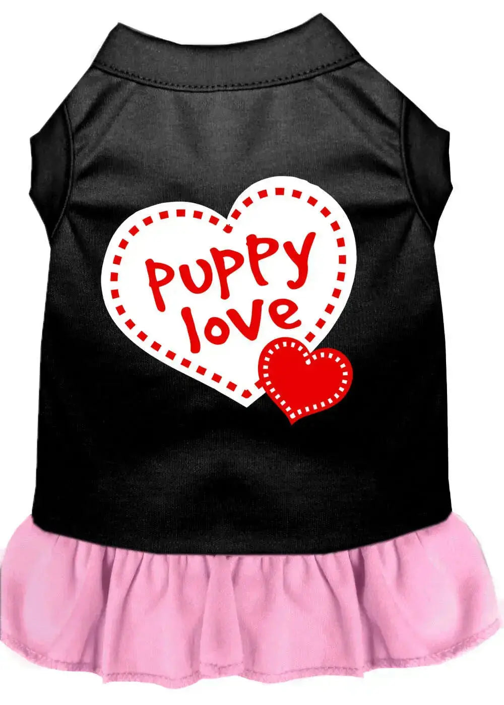 Puppy-Love-Screen-Print-Dog-Dress-Black-With-Light-Pink-Lg-GreatEagleInc-319241966