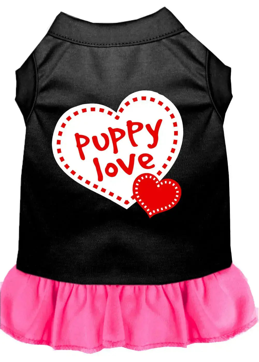 Puppy-Love-Screen-Print-Dress-Black-With-Bright-Pink-Xxxl-GreatEagleInc-318657661