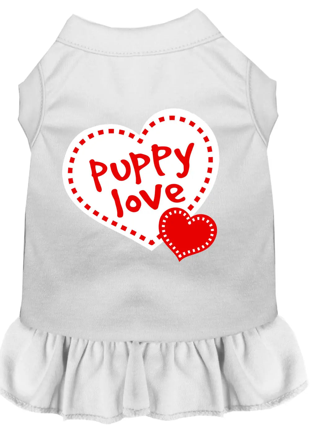Puppy Love Screen Print Dress White Med Default Title