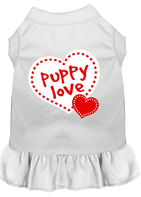 Puppy Love Screen Print Dress White Xxl Default Title