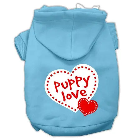 Puppy Love Screen Print Pet Hoodies Baby Blue Size Xxxl Default Title