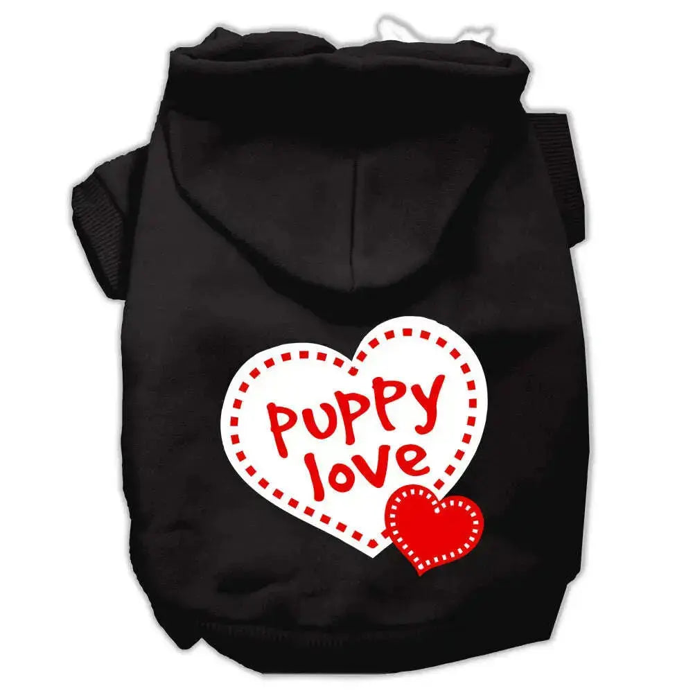 Puppy-Love-Screen-Print-Pet-Hoodies-Black-Size-Lg-GreatEagleInc-319701469