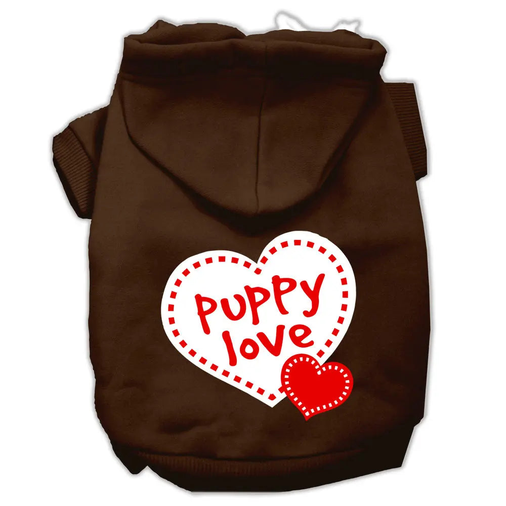 Puppy Love Screen Print Pet Hoodies Brown Size Xxl Default Title