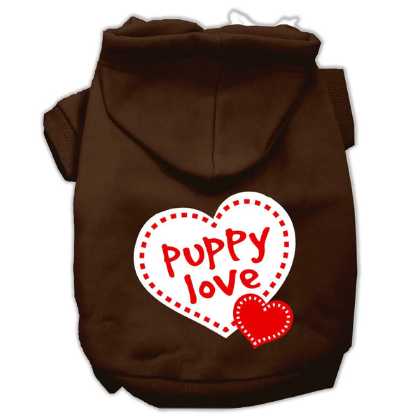 Puppy Love Screen Print Pet Hoodies Brown Size Xxxl Default Title