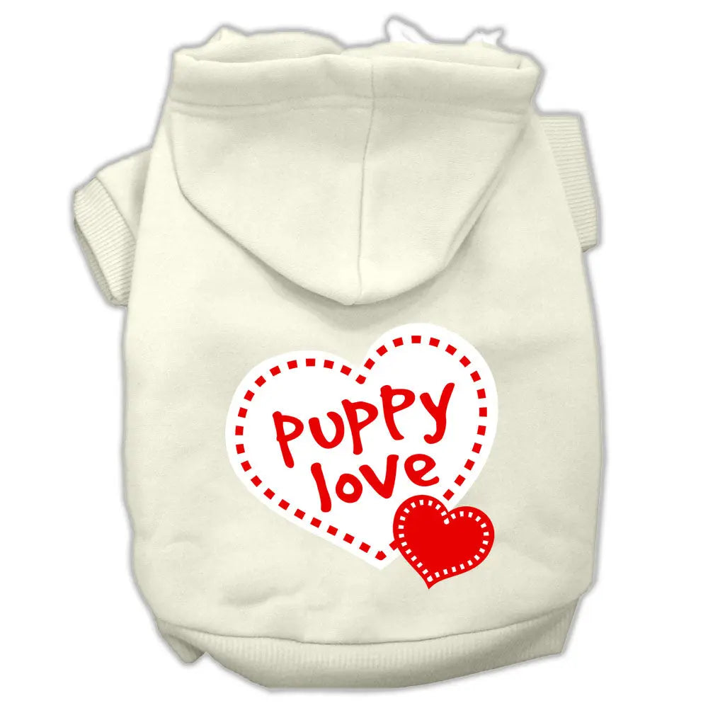 Puppy Love Screen Print Pet Hoodies Cream Size Xs Default Title