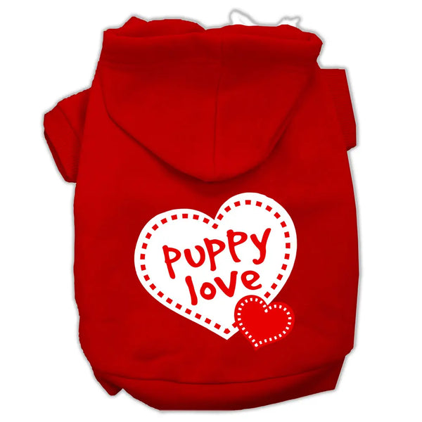 Puppy Love Screen Print Pet Hoodies Red Size Xl Default Title