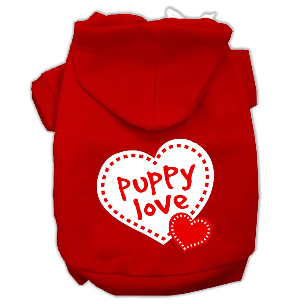 Puppy Love Screen Print Pet Hoodies Red Size Xxl Default Title