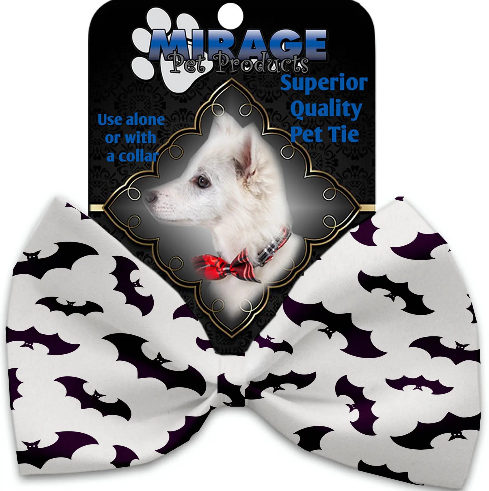 Purple Bats Pet Bow Tie Collar Accessory With Velcro Default Title