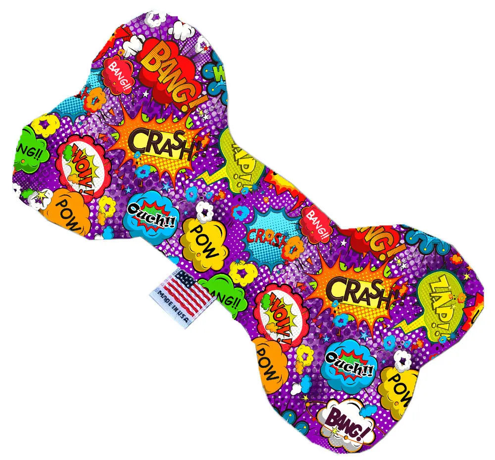 Purple Comic Sound Effects 8 Inch Bone Dog Toy Default Title