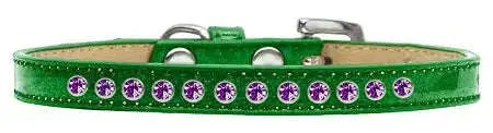 Purple-Crystal-Size-10-Emerald-Green-Puppy-Ice-Cream-Collar-GreatEagleInc-319617012