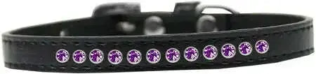 Purple-Crystal-Size-16-Black-Puppy-Collar-GreatEagleInc-333852441