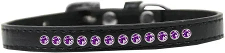 Purple Crystal Size 16 Black Puppy Collar Default Title