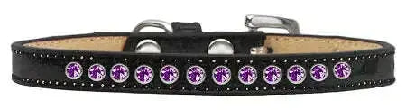 Purple-Crystal-Size-16-Black-Puppy-Ice-Cream-Collar-GreatEagleInc-319617214