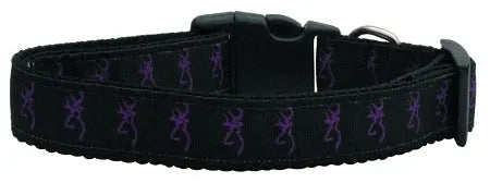 Purple Deer Nylon Dog Collar Medium Narrow Default Title