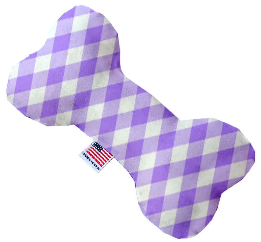 Purple Plaid 8 Inch Bone Dog Toy Default Title
