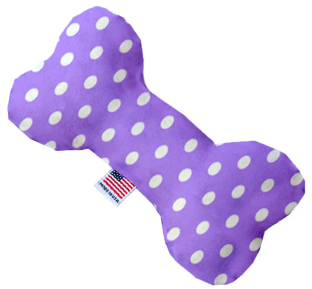Purple Polka Dots 10 Inch Bone Dog Toy Default Title