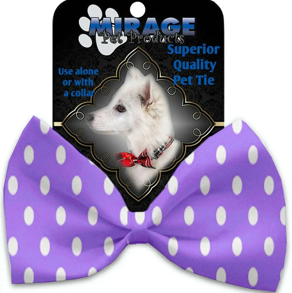 Purple-Polka-Dots-Pet-Bow-Tie-Collar-Accessory-With-Velcro-GreatEagleInc-318567285