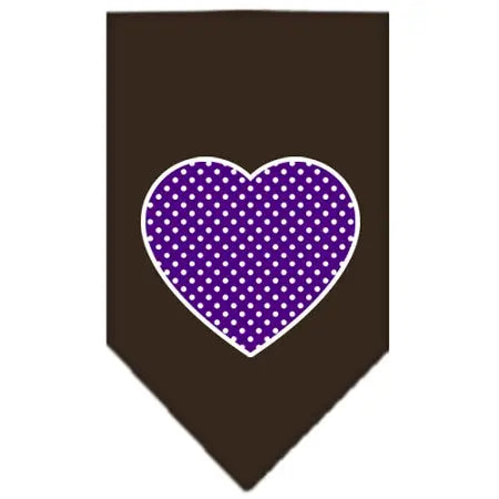 Purple Swiss Dot Heart Screen Print Bandana Cocoa Small Default Title