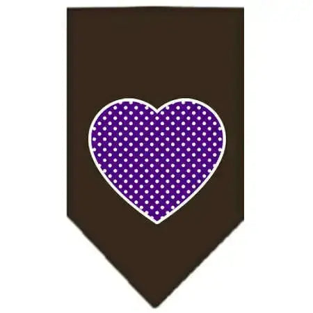 Purple-Swiss-Dot-Heart-Screen-Print-Bandana-Cocoa-Small-GreatEagleInc-319216074