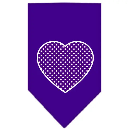 Purple Swiss Dot Heart Screen Print Bandana Purple Small Default Title