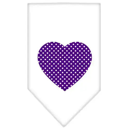 Purple-Swiss-Dot-Heart-Screen-Print-Bandana-White-Large-GreatEagleInc-319216145