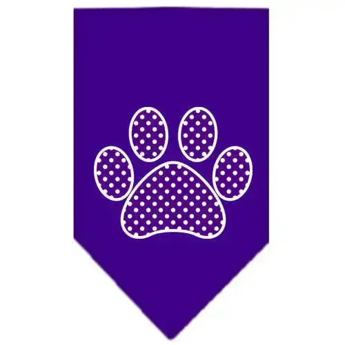 Purple-Swiss-Dot-Paw-Screen-Print-Bandana-Purple-Large-GreatEagleInc-319364035