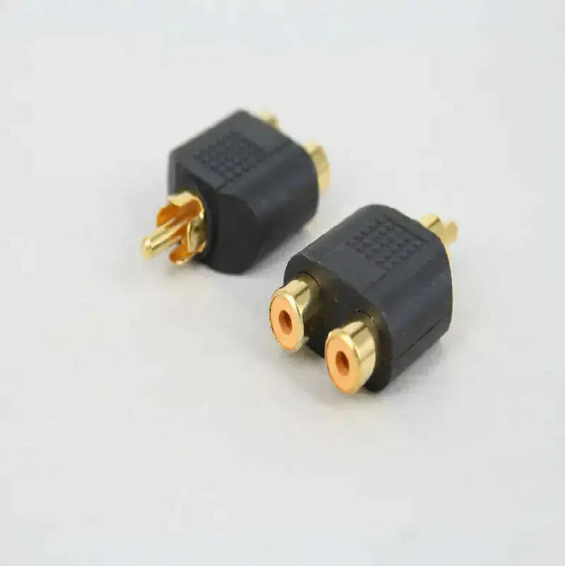 RCA-jack-Y-Splitter-AV-Audio-Video-Plug-Adapter-1-Male-to-2-Female-Converter-GreatEagleInc-334010490