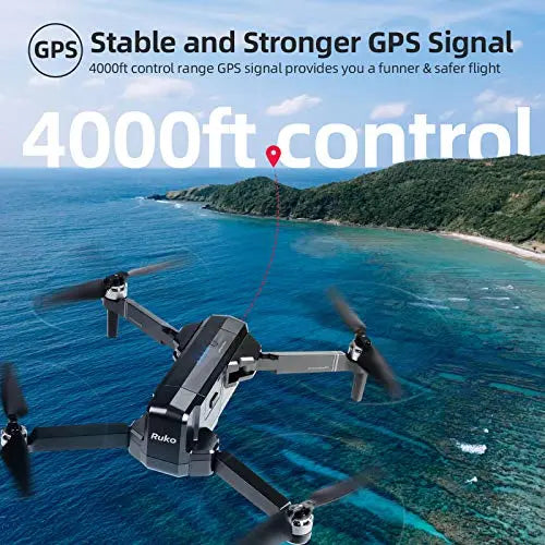 RUKO F11Pro Drones with Camera for Adults 4K UHD Camera Live Video 30 Mins Flight Time with GPS Return Home Brushless Motor-Black（1 Extra Battery + Carrying Case）